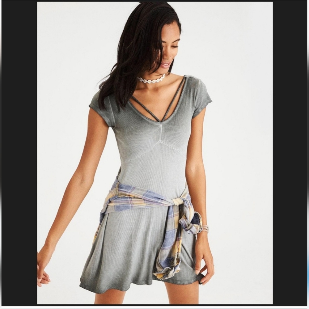 NEW! American Eagle Outfitters Gray Green Ombre Dress Size Medium